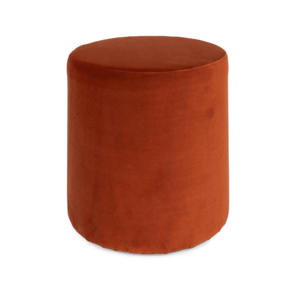 Round Velvet Ottoman - Copper