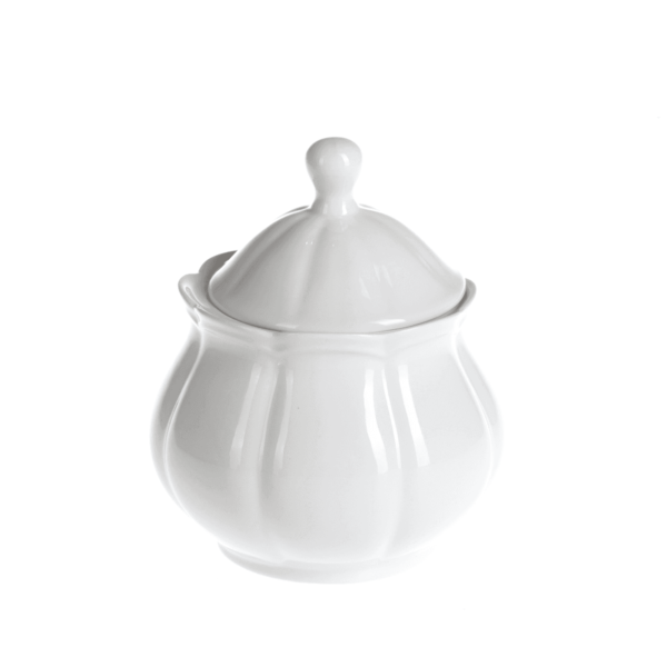 Scalloped Sugar Bowl - White