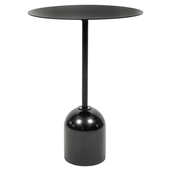 Side-Table-Black-with-Black-Marble-Base-9919 Side Table - Black With Black Marble Base