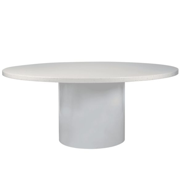 Stone Round Dining Table - With White Base
