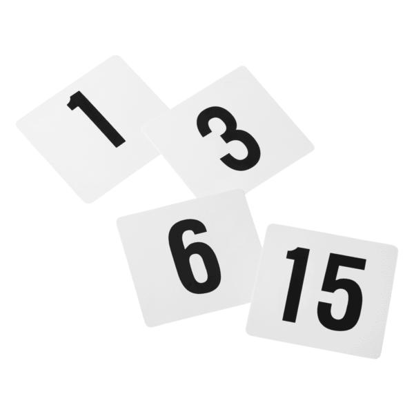 Table Numbers - White With Black Numbers