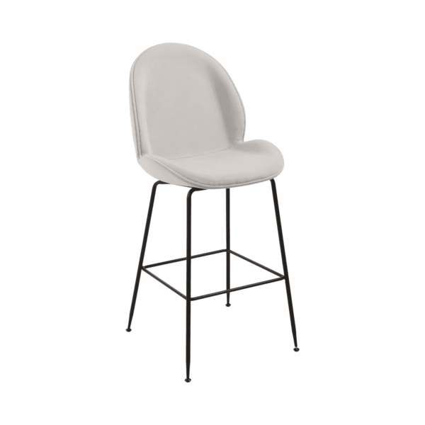 Upholstered Bar Stool - Light Grey
