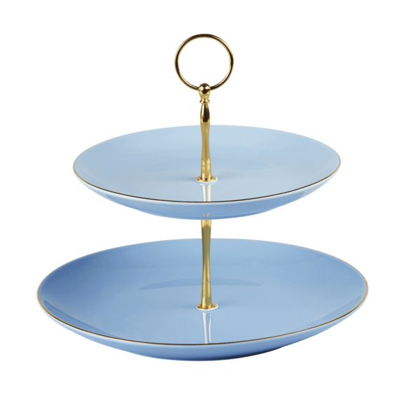 Vintage 2 Tier Cake Stand - Blue
