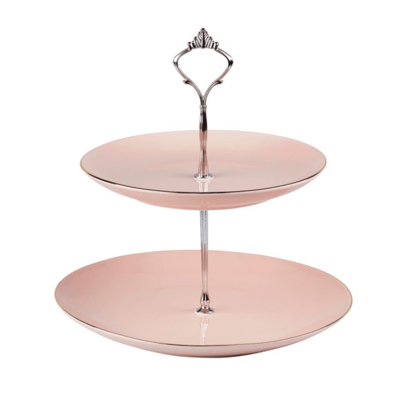 Vintage 2 Tier Cake Stand - Pink