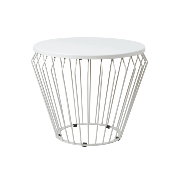 White-Side-Table-Wire-worx-9249 Wire Worx Round Side Table - White