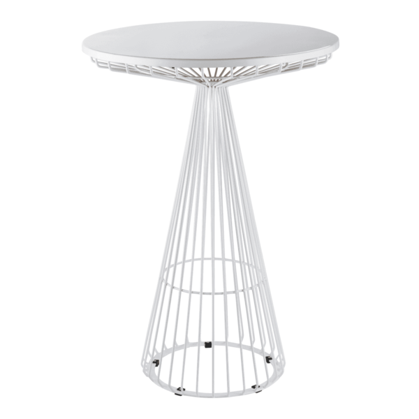 Wire-Worx-Round-High-Bar-Table-White-9245 Wire Worx Round High Bar Table - White