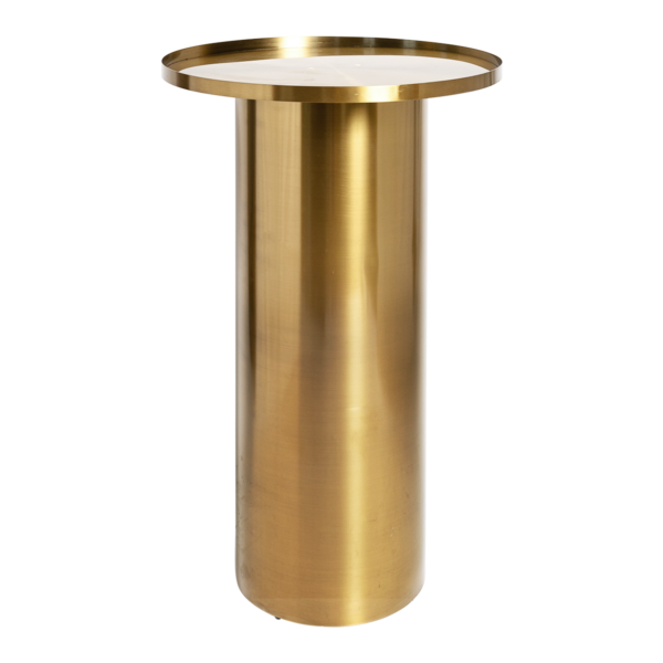 Cylinder High Bar Table – Brass 9428 Cylinder High Bar Table - Brass Gloss