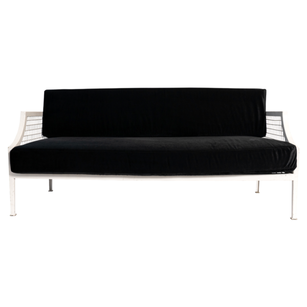 HS-dec-product-45 Marseille Mesh 2.5 Seater Sofa Lounge - White With Black Velvet Cushions