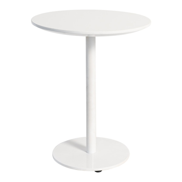HS-feb-5 White Round Side Table - With White Base