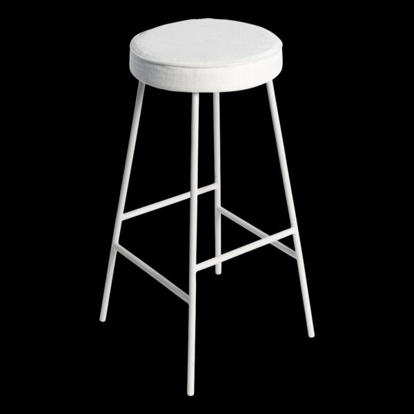Margot Stool - White Seat With White Frame