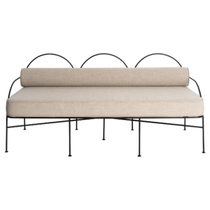 Amalfi 3 Seat Lounge  -Black With Natural Cushion