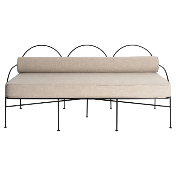 HS-Nov-16 Amalfi 3 Seat Lounge -Black With Natural Cushion