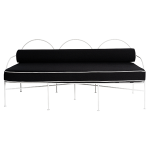 Amalfi 3 Seat Lounge  -White With Black Cushion