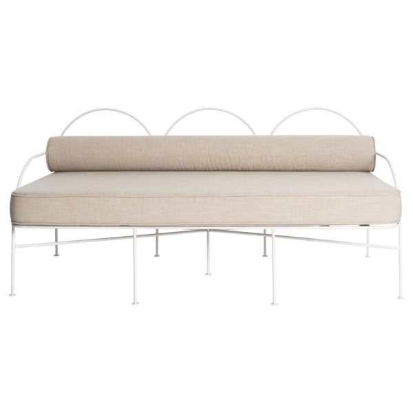 HS-Nov-26 Amalfi 3 Seat Lounge -White With Natural Cushion
