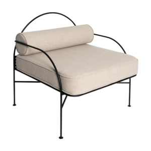 Amalfi Single Lounge  - Black With Natural Cushion