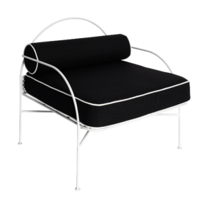 Amalfi Single Lounge  - White With Black Cushion