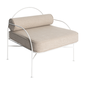 Amalfi Single Lounge  - White With Natural Cushion
