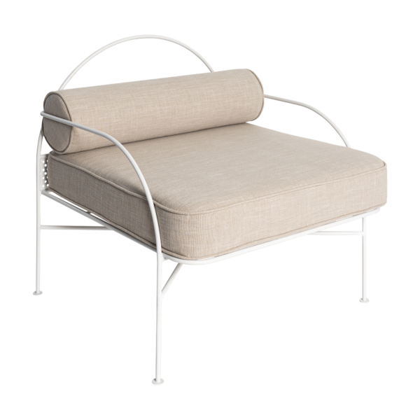 HS-Nov-39 Amalfi Single Lounge - White With Natural Cushion