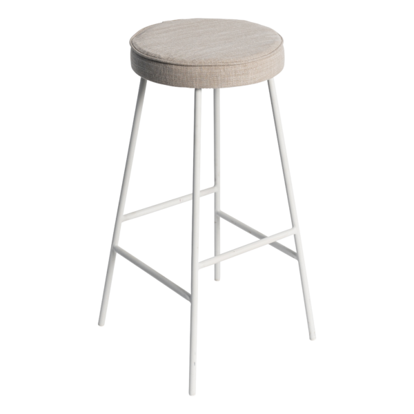 Margot Stool - Natural Seat With White Frame