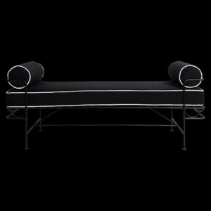 Amalfi Ottoman  -Black With Black Cushion